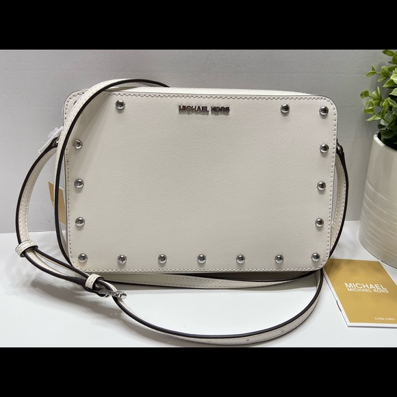 Michael Kors Handbags - NEW Michael Kors Stud Crossbody Leather Bag White